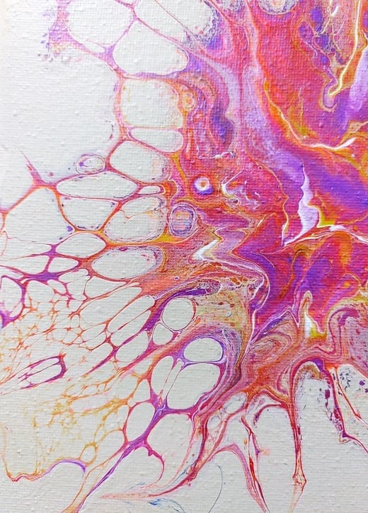 Color Burst-Acrylic Painting-Fluid Abstract Art-DutchPour-10x20 Signed Original