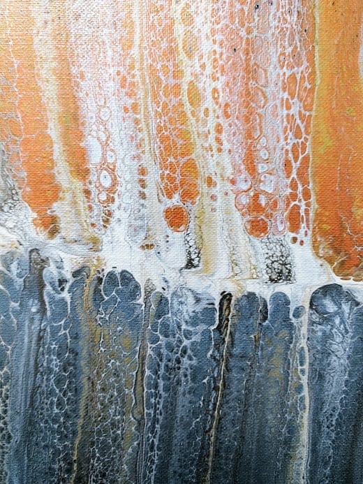 Copper Ghost Swipe-Acrylic Painting-Fluid Art-Abstract Art-Signed Original-11x14 Stretched Canvas