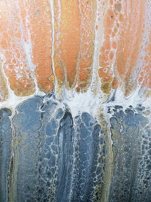 Copper Ghost Swipe-Acrylic Painting-Fluid Art-Abstract Art-Signed Original-11x14 Stretched Canvas