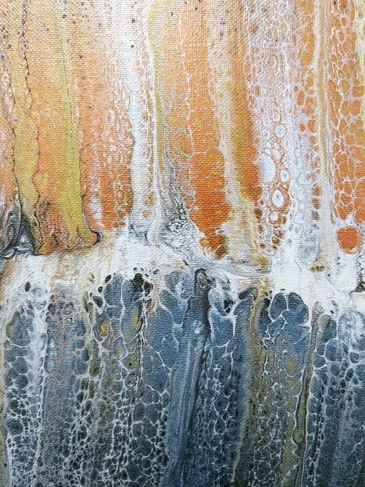 Copper Ghost Swipe-Acrylic Painting-Fluid Art-Abstract Art-Signed Original-11x14 Stretched Canvas
