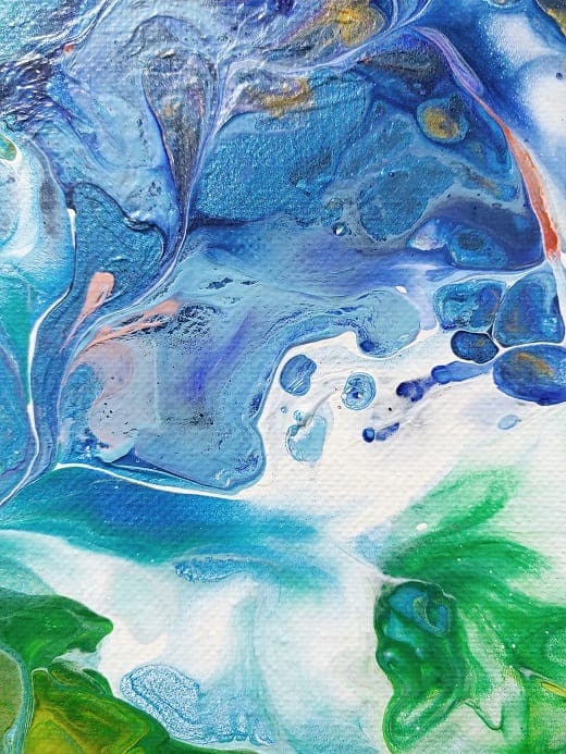 Color Dance-Acrylic Painting-Fluid Abstract Art-DutchPour-10x20 Signed Original