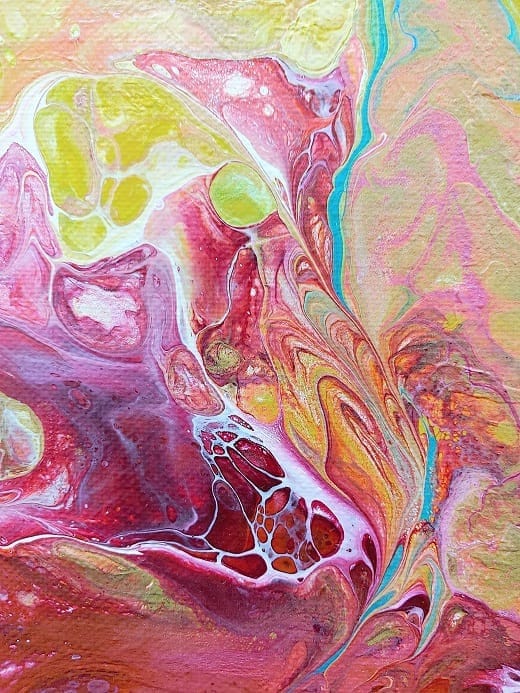 Color Dance-Acrylic Painting-Fluid Abstract Art-DutchPour-10x20 Signed Original