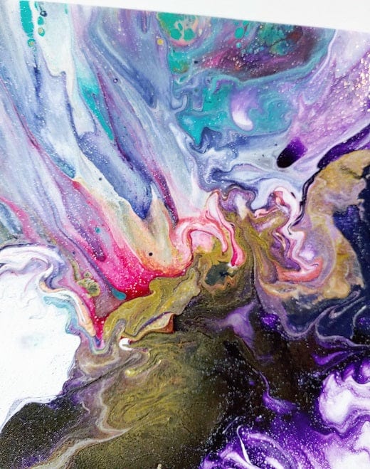 Purple Twisted Knot-Acrylic Painting-Fluid Abstract Art-DutchPour-12x16 Signed Original