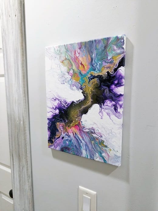 Purple Twisted Knot-Acrylic Painting-Fluid Abstract Art-DutchPour-12x16 Signed Original