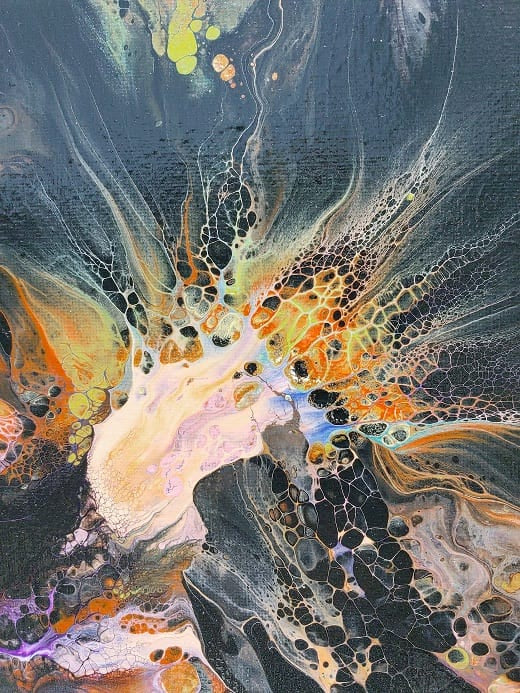 RPG Explosion-Acrylic Painting-Fluid Abstract Art-DutchPour-12x12 Signed Original