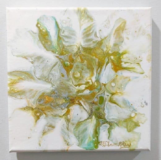 Gremlin Dutch-Acrylic Painting-Fluid Abstract Art-Dutch Pour-8x8 Signed Original