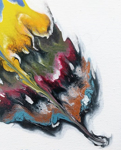Feather Dip-Acrylic painting-Reverse Dip-Fluid Abstract Art-10x10 Signed Original
