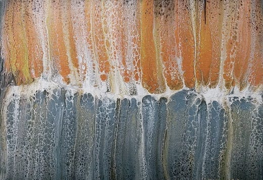 Copper Ghost Swipe-Acrylic Painting-Fluid Art-Abstract Art-Signed Original-11x14 Stretched Canvas