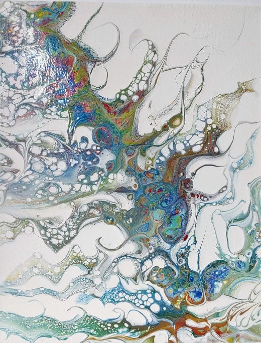Copper Swipe-Acrylic painting-Fluid Abstract Art-Multi Color Swipe-11x14 Signed Original