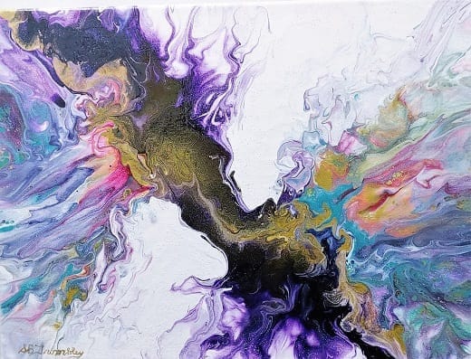 Purple Twisted Knot-Acrylic Painting-Fluid Abstract Art-DutchPour-12x16 Signed Original