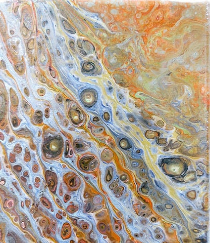 Galaxy Metal-Acrylic Painting-Fluid Abstract Art-Straight Pour-12x12 Signed Original